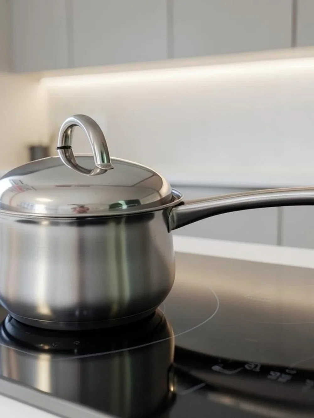 2 Quart Chef's Mark Cookware Stainless Steel Saucepan Bell-Shaped Body With Lid.